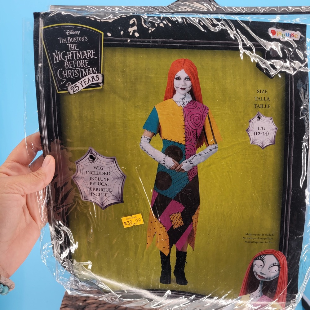Disguise Sally Costume Women Size L 12-14 Nightmare Before Christmas Patchwork